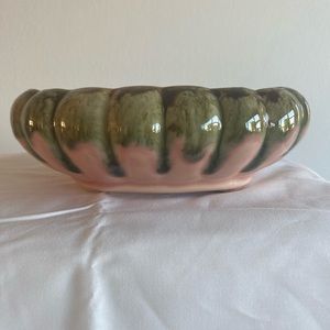 Vintage Pink Green Pottery Planter